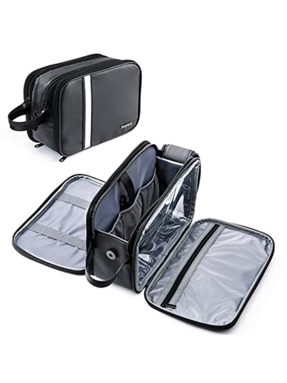Leather Hanging Toiletry Bag Travel Dopp Kit Shaving Organizer Waterproof Case